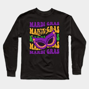 Mardi Gras Groovy Style Long Sleeve T-Shirt